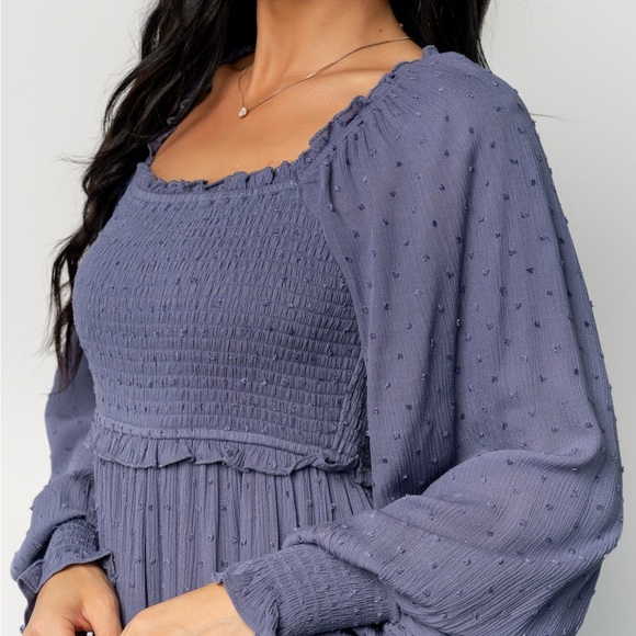 Penelope Rose Textured Maxi Dress with Long Sleeves- FP look a like - Picture 1 of 6